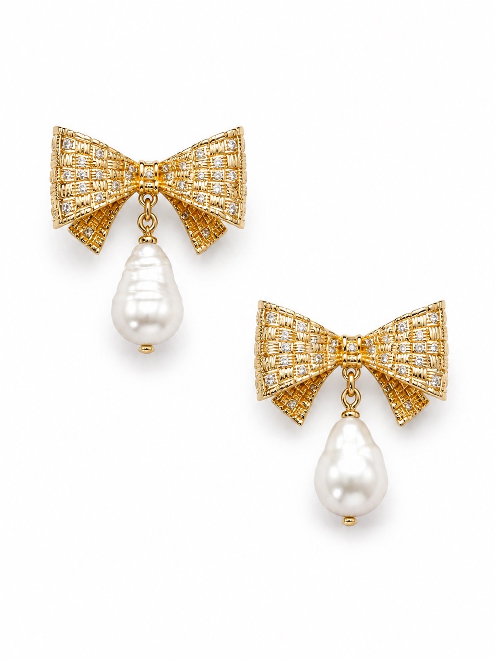 Kate Spade Wrapped In a Bow Drop Earrings in Gold.